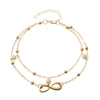 Simple Style Animal Cross Moon Gold Plated Silver Plated Imitation Pearl Alloy Wholesale Anklet