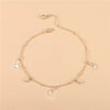 Simple Style Animal Cross Moon Gold Plated Silver Plated Imitation Pearl Alloy Wholesale Anklet