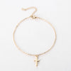 Simple Style Animal Cross Moon Gold Plated Silver Plated Imitation Pearl Alloy Wholesale Anklet