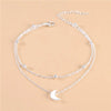 Simple Style Animal Cross Moon Gold Plated Silver Plated Imitation Pearl Alloy Wholesale Anklet