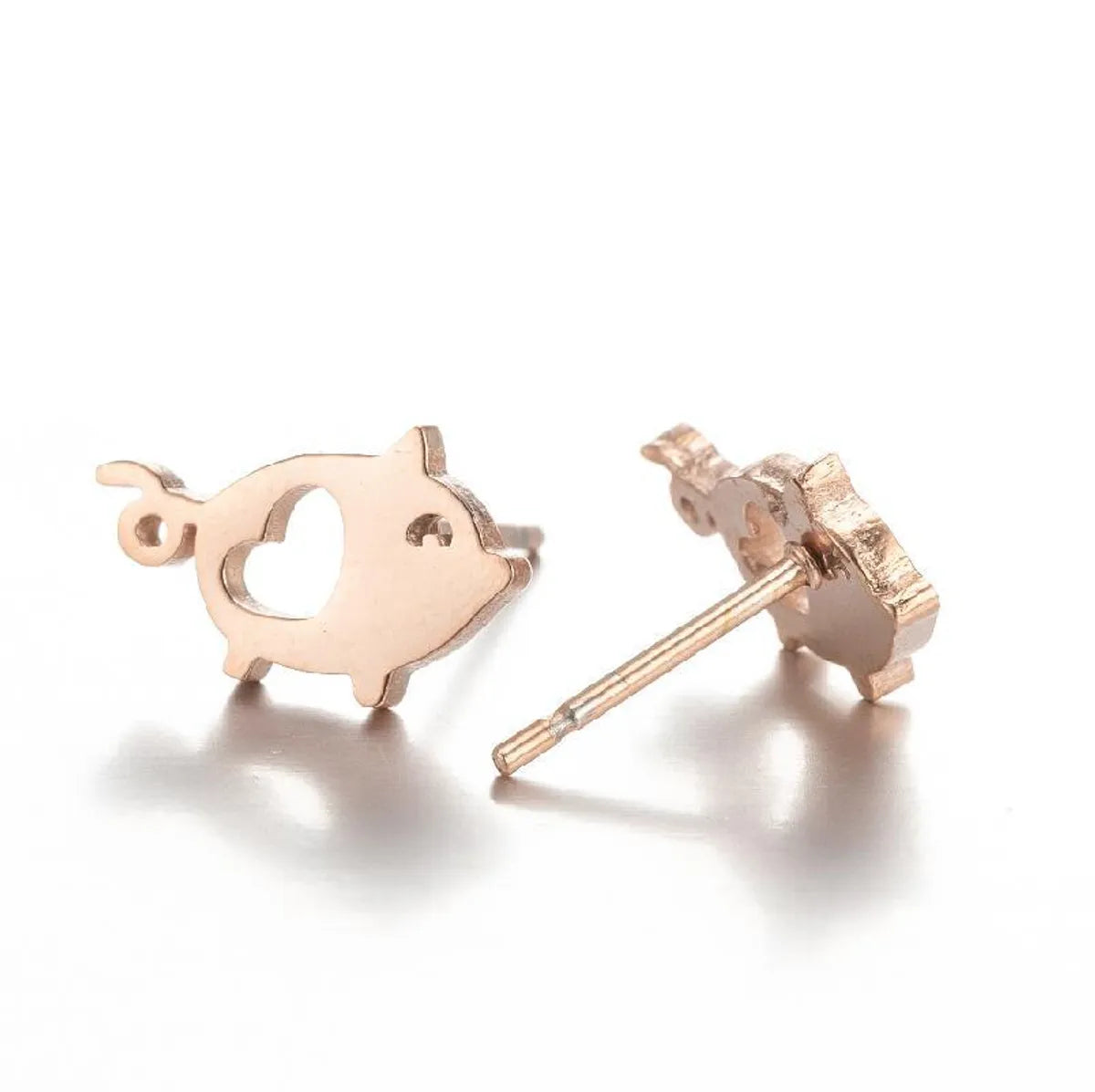 Simple Style Animal Stainless Steel Ear Studs 1 Pair