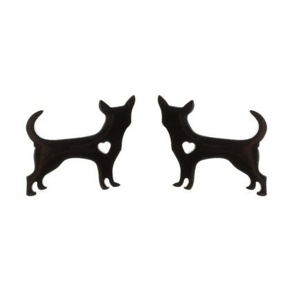 Simple Style Animal Stainless Steel Plating Hollow Out Ear Studs 1 Pair