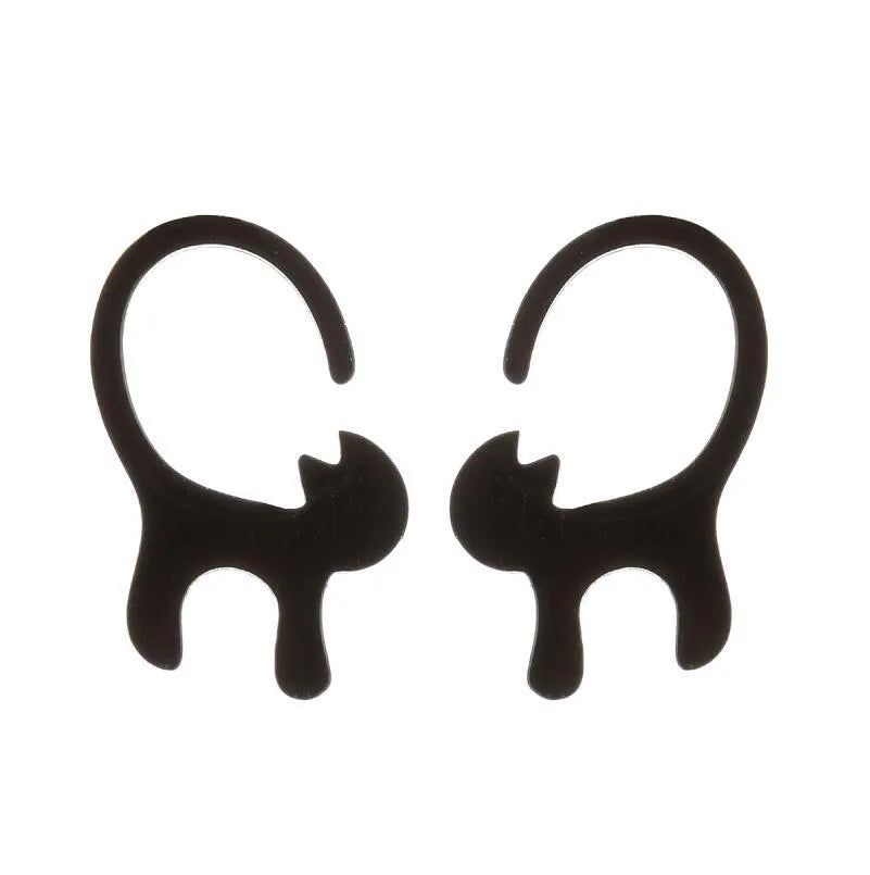 Simple Style Animal Stainless Steel Plating Hollow Out Ear Studs 1 Pair