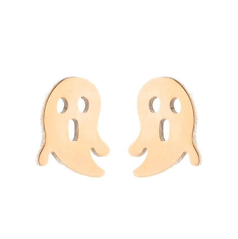 Simple Style Animal Stainless Steel Plating Hollow Out Ear Studs 1 Pair