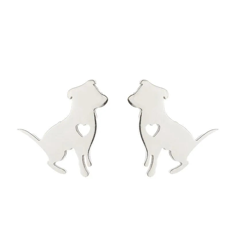 Simple Style Animal Stainless Steel Plating Hollow Out Ear Studs 1 Pair