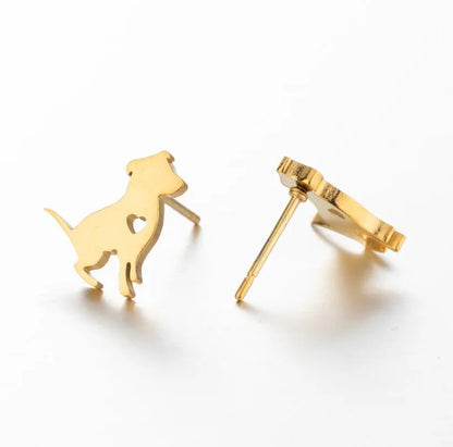 Simple Style Animal Stainless Steel Plating Hollow Out Ear Studs 1 Pair