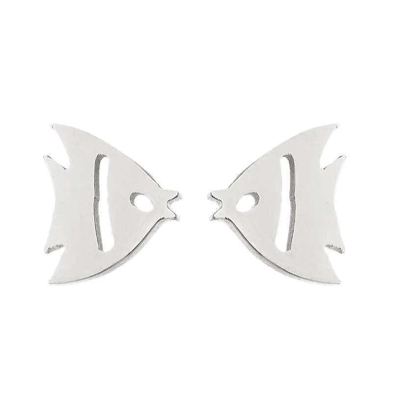 Simple Style Animal Stainless Steel Plating Hollow Out Ear Studs 1 Pair