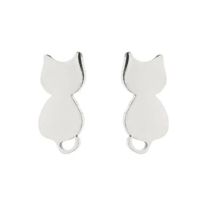 Simple Style Animal Stainless Steel Plating Hollow Out Ear Studs 1 Pair