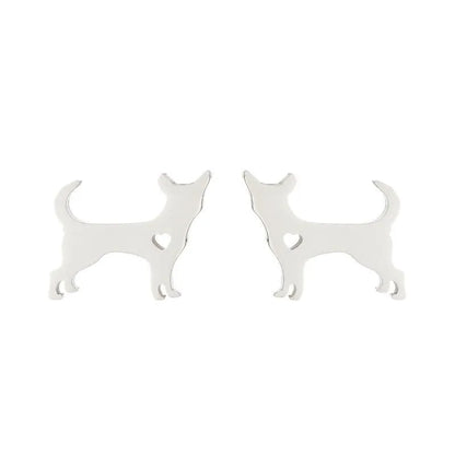 Simple Style Animal Stainless Steel Plating Hollow Out Ear Studs 1 Pair