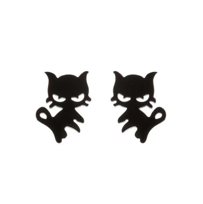 Simple Style Animal Stainless Steel Plating Hollow Out Ear Studs 1 Pair