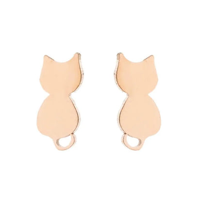 Simple Style Animal Stainless Steel Plating Hollow Out Ear Studs 1 Pair