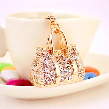 Simple Style Bag Zinc Alloy Plating Inlay Rhinestones Women'S Bag Pendant Keychain