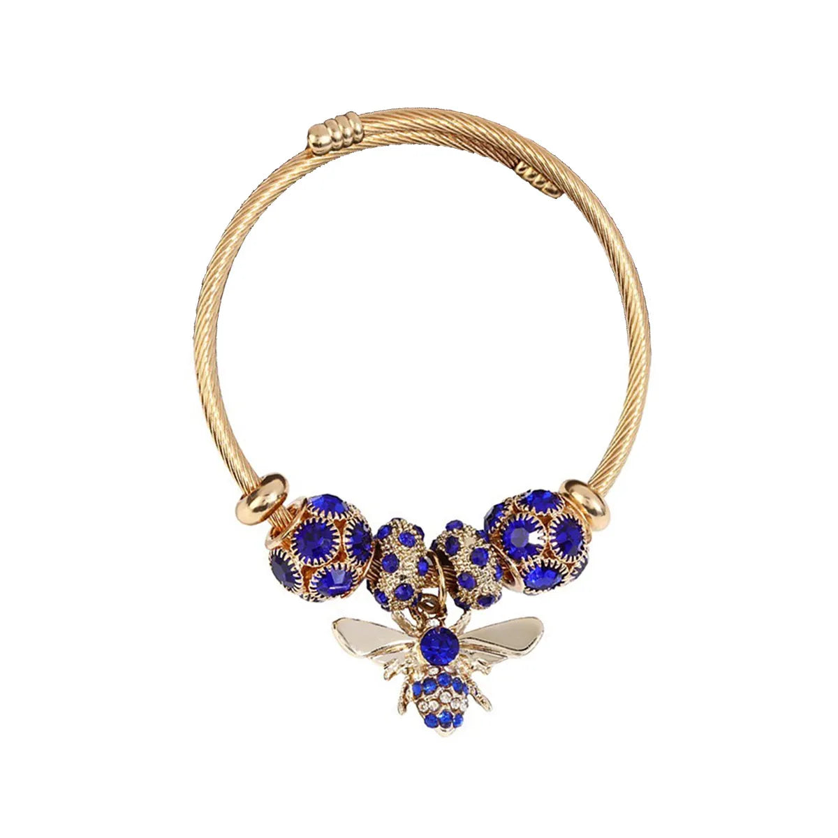 Simple Style Bee 304 Stainless Steel Alloy Zircon Bangle In Bulk