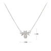 Simple Style Bee Sterling Silver Inlay Zircon Pendant Necklace