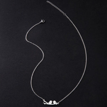 Simple Style Bird Stainless Steel Pendant Necklace Irregular Stainless Steel Necklaces 1 Piece