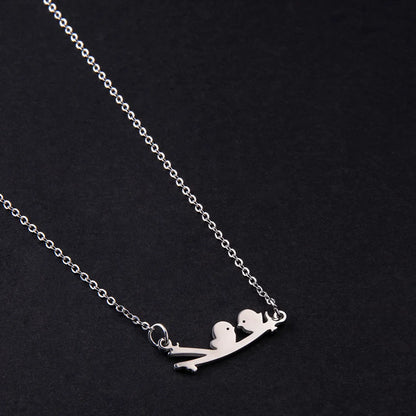 Simple Style Bird Stainless Steel Pendant Necklace Irregular Stainless Steel Necklaces 1 Piece