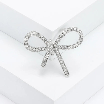 Simple Style Bow Knot Alloy Plating Inlay Rhinestones Women'S Brooches