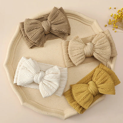 Girl'S Simple Style Bow Knot Nylon Jacquard Hair Band