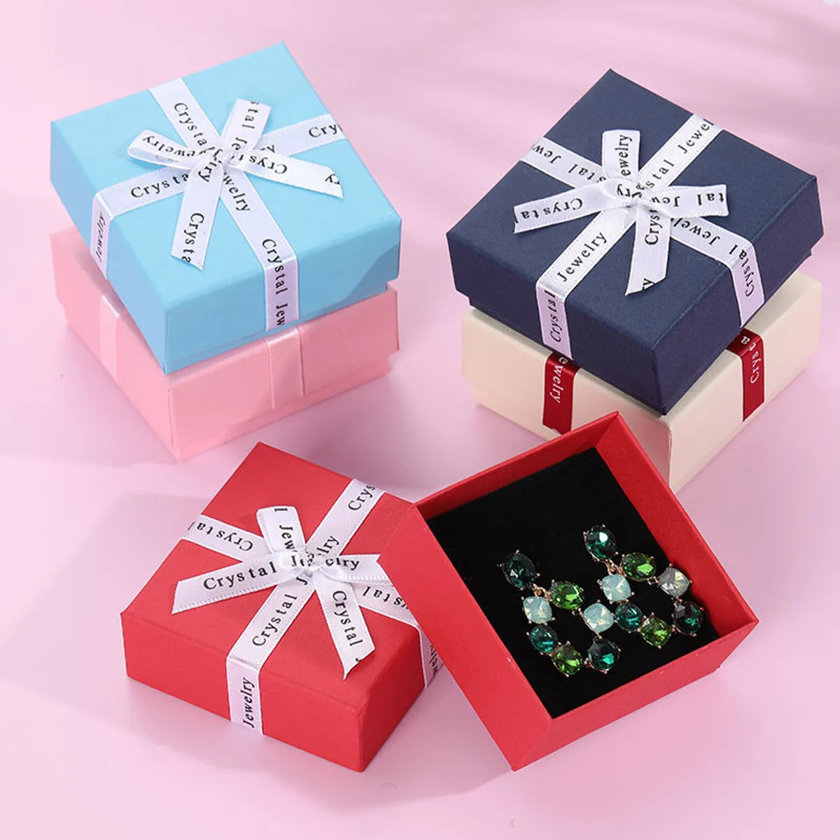 Simple Style Bow Knot Paper Jewelry Boxes