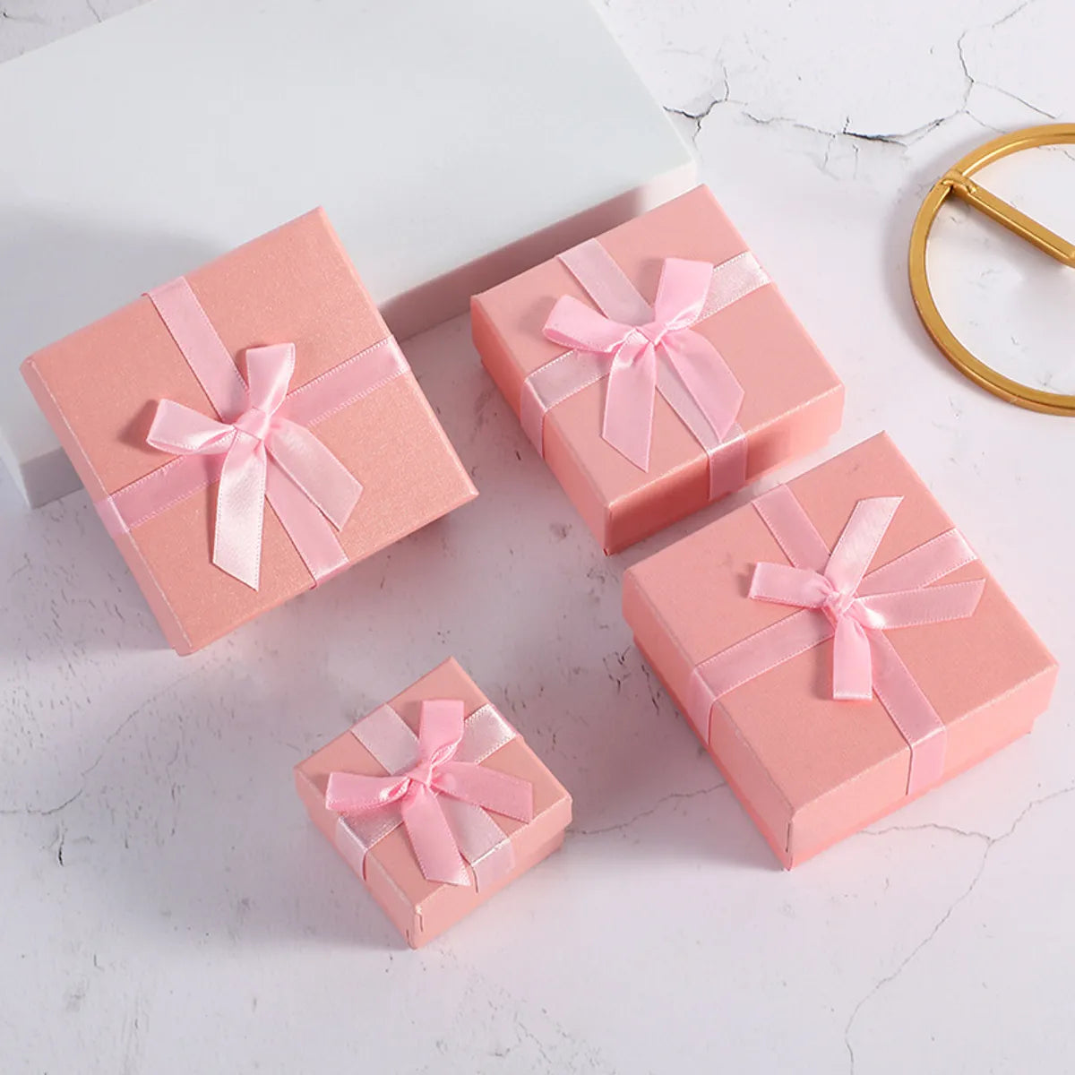 Simple Style Bow Knot Paper Jewelry Boxes