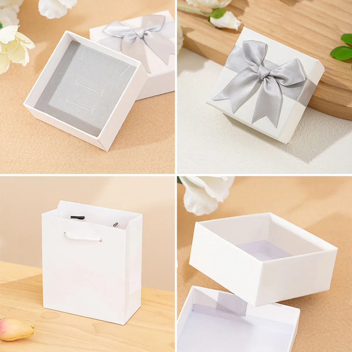 Simple Style Bow Knot Paper Jewelry Boxes