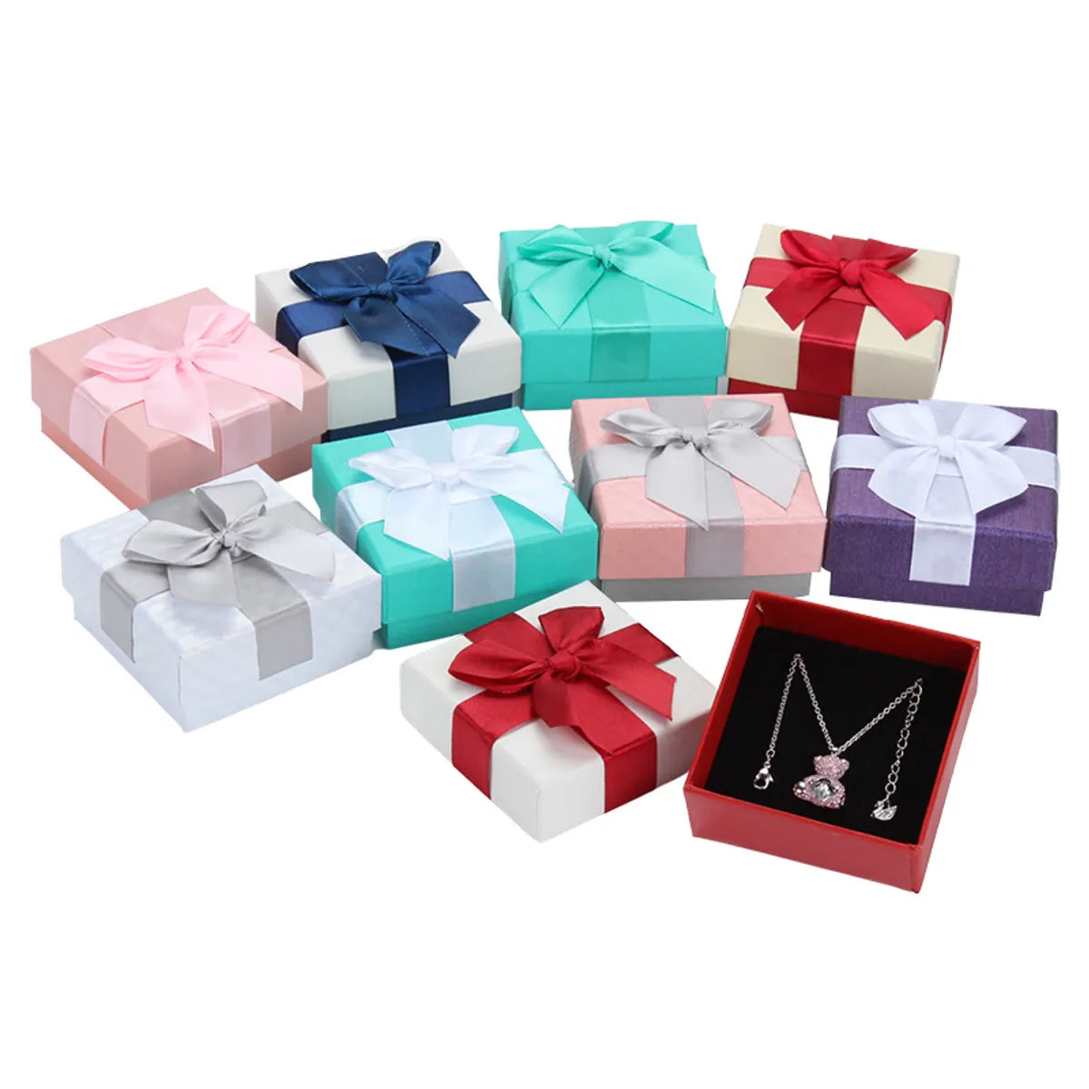 Simple Style Bow Knot Paper Jewelry Boxes