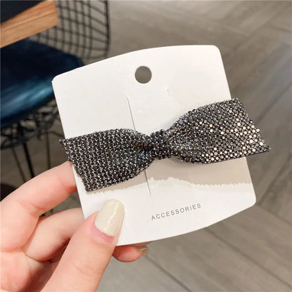 Simple Style Bow Knot Rhinestone Hair Clip