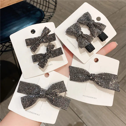 Simple Style Bow Knot Rhinestone Hair Clip