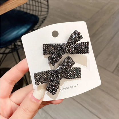 Simple Style Bow Knot Rhinestone Hair Clip