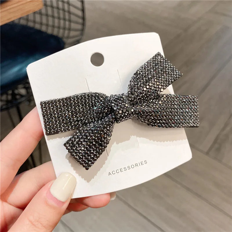 Simple Style Bow Knot Rhinestone Hair Clip