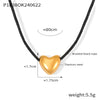 Simple Style British Style Heart Shape 18K Gold Plated 304 Stainless Steel Rope Wholesale Pendant Necklace