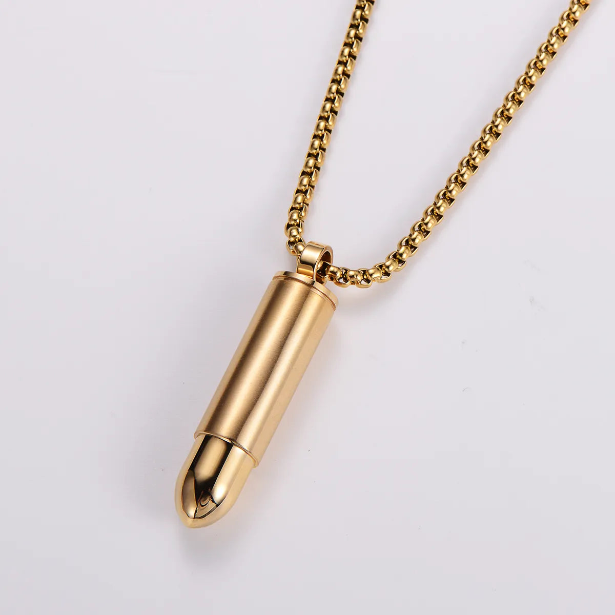 Simple Style Bullet Stainless Steel 18k Gold Plated Unisex Pendant Necklace