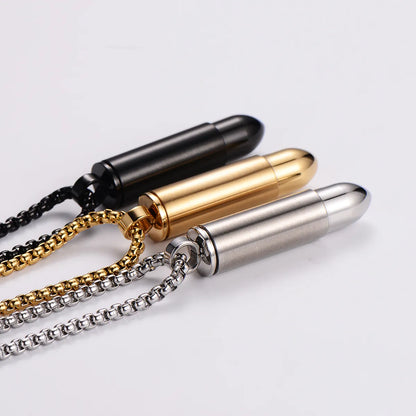 Simple Style Bullet Stainless Steel 18k Gold Plated Unisex Pendant Necklace