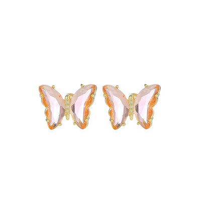 Simple Style Butterfly Alloy Inlay Crystal Women's Ear Studs 1 Pair