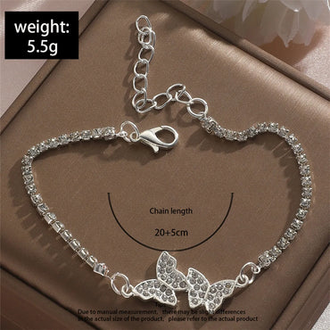 Simple Style Butterfly Alloy Inlay Rhinestones Women's Bracelets