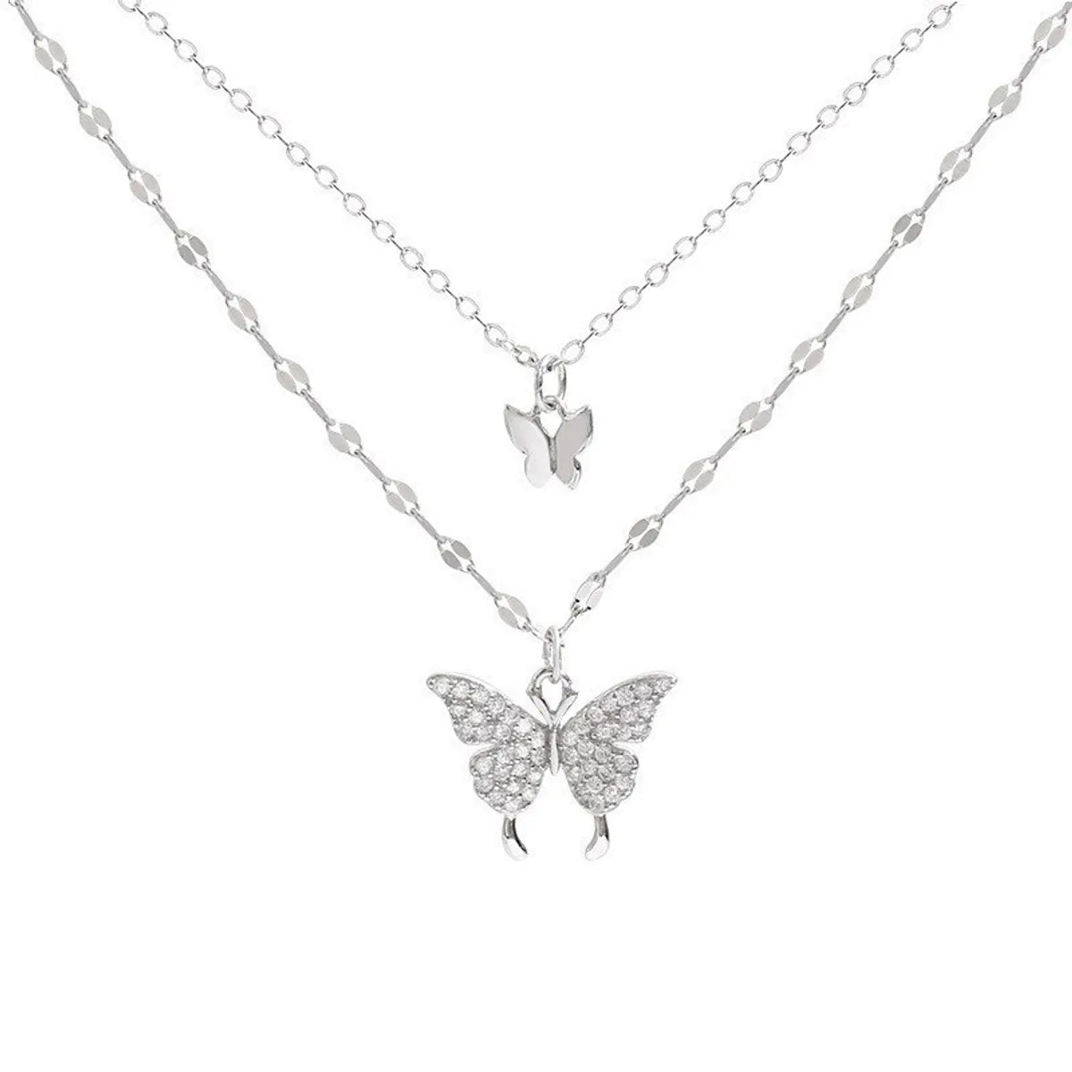 Simple Style Butterfly Alloy Plating Rhinestones Necklace