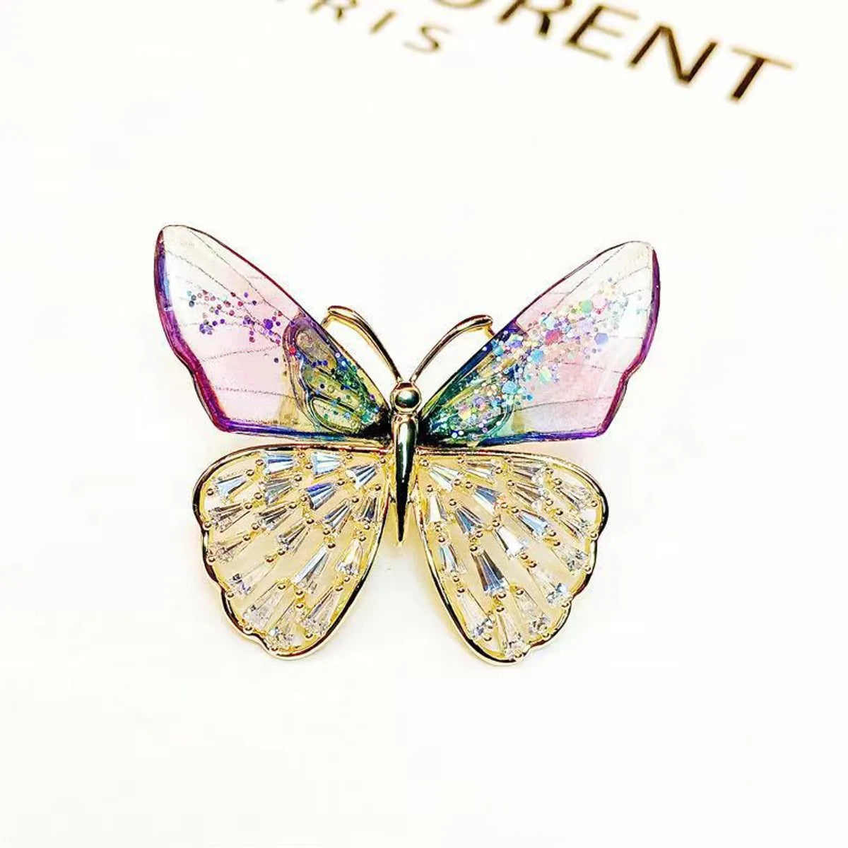 Simple Style Butterfly Alloy Plating Rhinestones Women'S Brooches 1 Piece