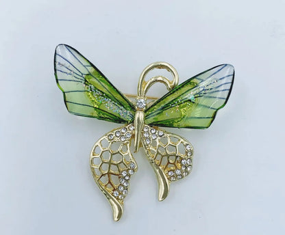 Simple Style Butterfly Alloy Plating Rhinestones Women'S Brooches 1 Piece