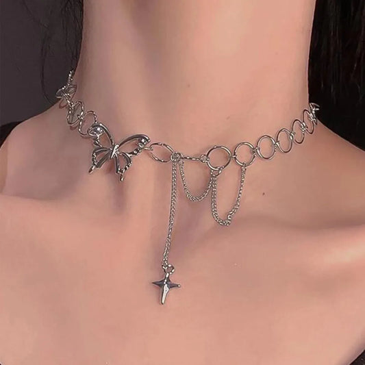 Simple Style Butterfly Alloy Tassel Women's Choker 1 Piece