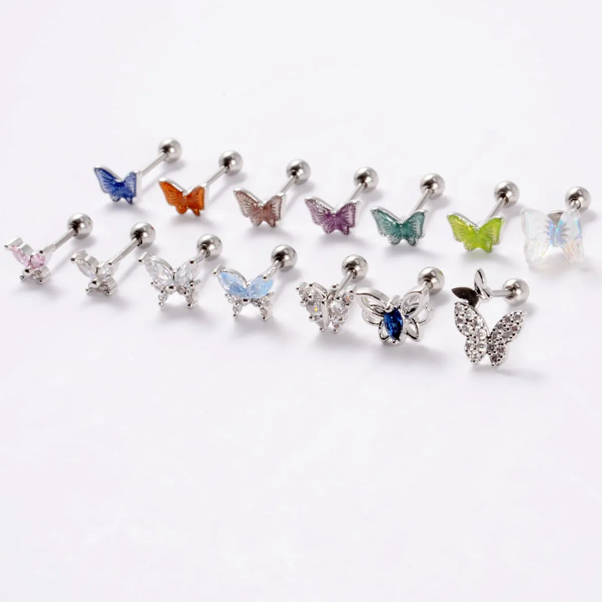 Simple Style Butterfly Stainless Steel Ear Studs Stainless Steel Earrings 1 Piece