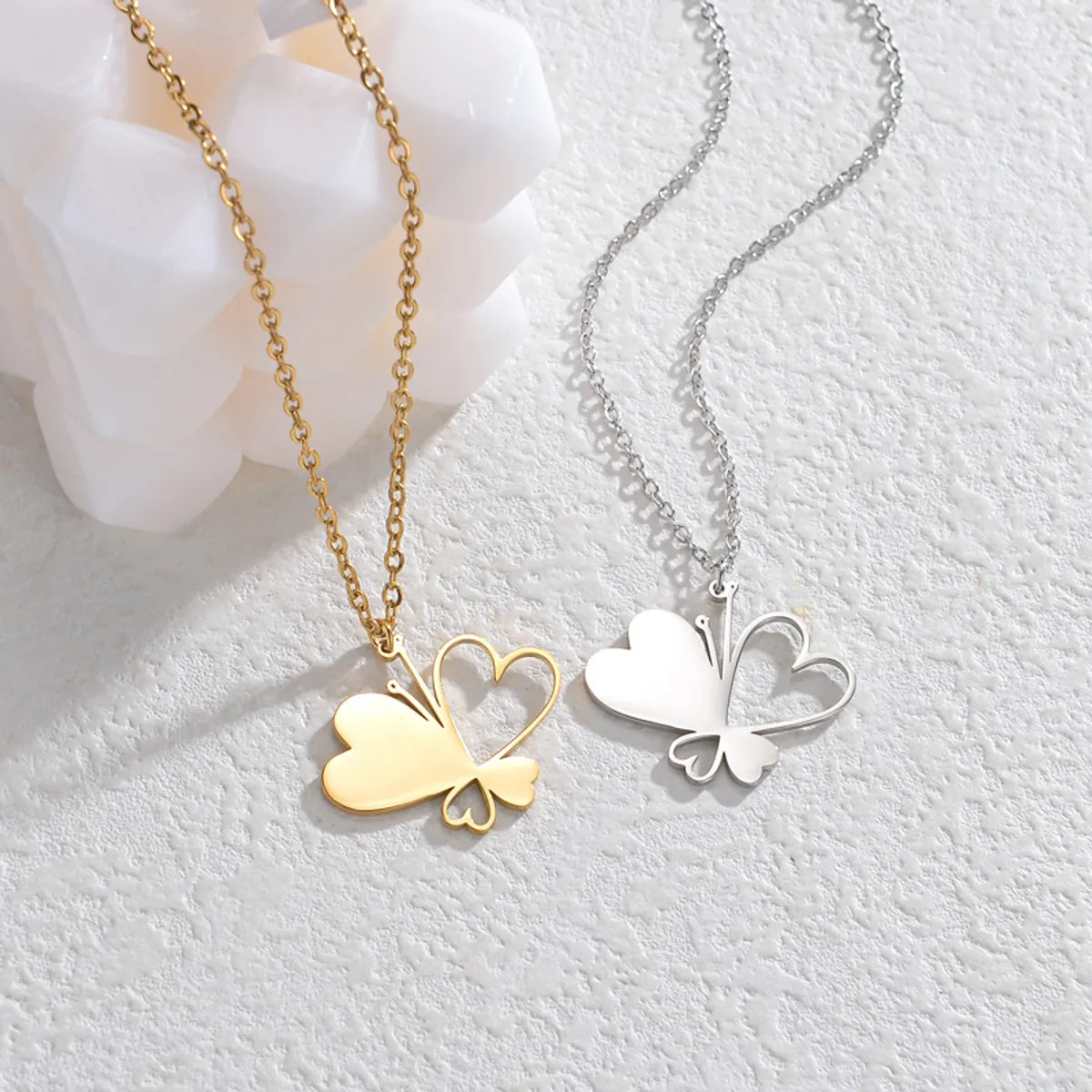 Simple Style Butterfly Stainless Steel Plating 18k Gold Plated Pendant Necklace