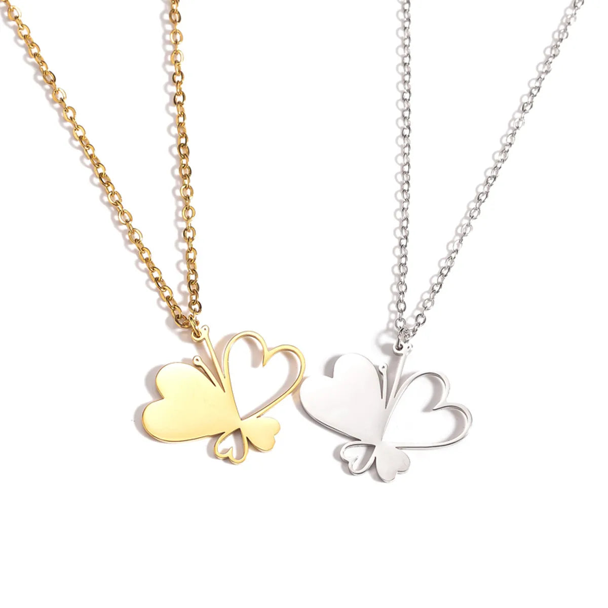 Simple Style Butterfly Stainless Steel Plating 18k Gold Plated Pendant Necklace