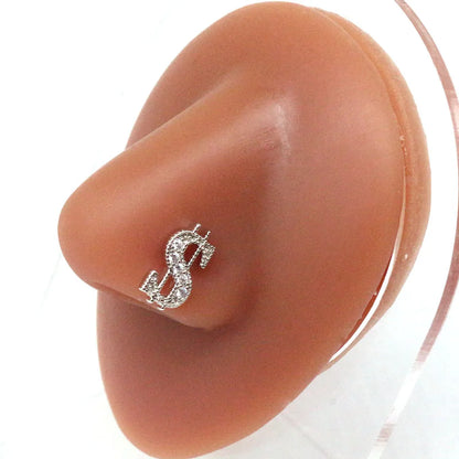 Simple Style Butterfly Stainless Steel Plating Inlay Zircon Nose Ring