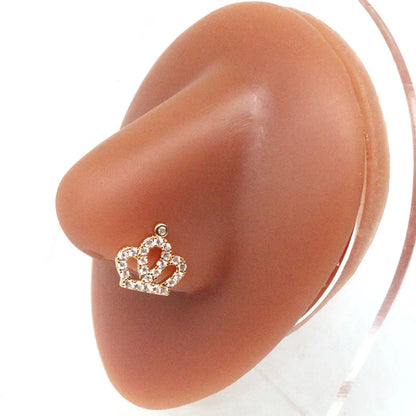 Simple Style Butterfly Stainless Steel Plating Inlay Zircon Nose Ring