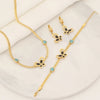 Simple Style Butterfly Stainless Steel Plating Turquoise Bracelets Earrings Necklace