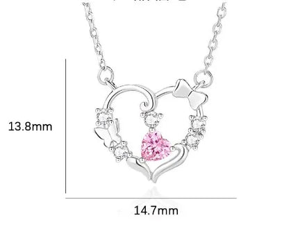 Simple Style Butterfly Sterling Silver Inlay Zircon Pendant Necklace