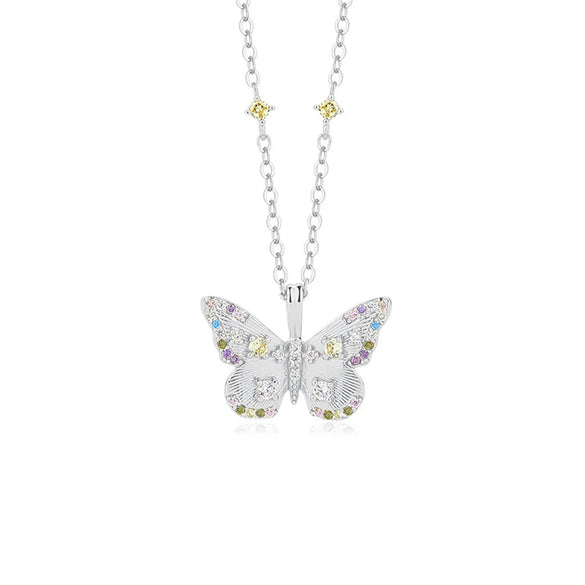 Simple Style Butterfly Sterling Silver Silver Plated Zircon Charms In Bulk