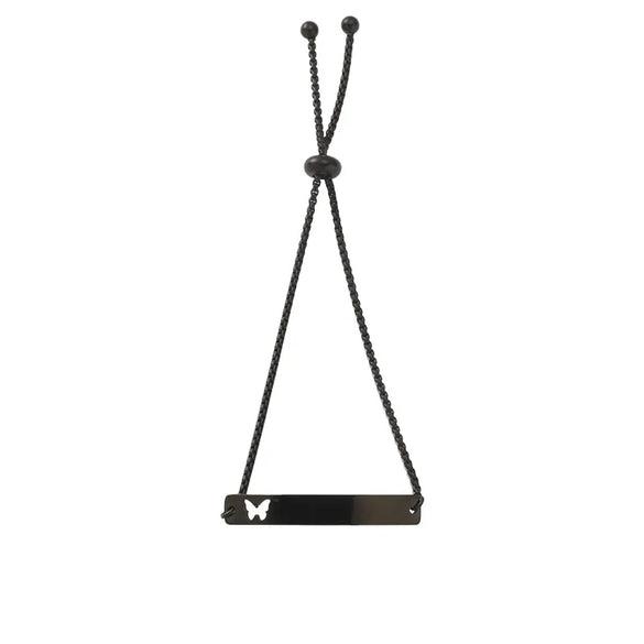 Simple Style Customization Laser Engraving Butterfly Titanium Steel 18K Gold Plated Bracelets In Bulk