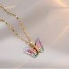 Simple Style Butterfly Titanium Steel Patchwork Pendant Necklace