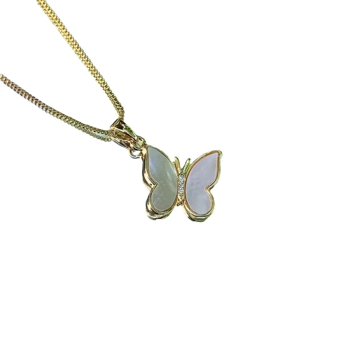 Simple Style Butterfly Turquoise Copper Wholesale Pendant Necklace